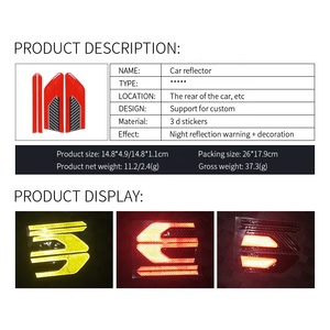 2 adet gece görüş anti-çarpışma şerit çıkartmalar güvenlik uyarı koruyucu güvenlik çıkartmaları araba yan kapı yansıtıcı Sticker - Product Image 3