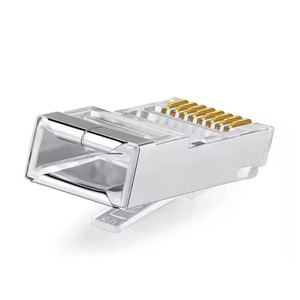 Cat5e Cat6 UTP，带金属外壳RJ45连接器模块化插头网络连接水晶头 - Product Image 1