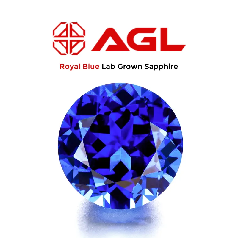 AGL GRS Certified Lab Sapphire 5A Alta qualidade Royal blue Loose Sapphire atacado Loose Gemstones Round Lab Grown Sapphire