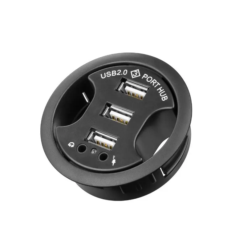 מפצל USB HUB מפצל בצורת שולחן עבודה רב תכליתי 1 עד 3 מתאם הרכבה לשולחן חשמל