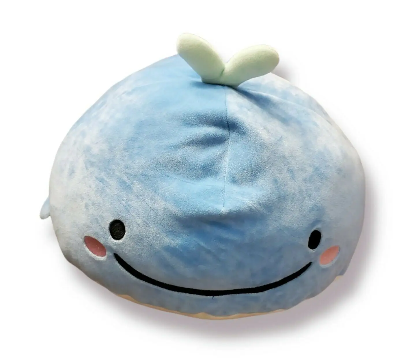 Low MOQ custom blue baby whale soft plush stuffed mochi squishy toys