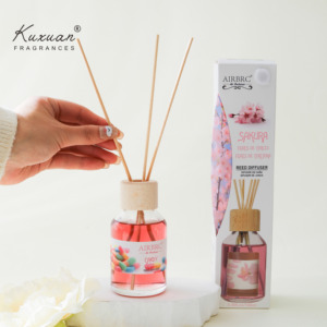 100ml Hot Sale <span class=keywords><strong>Reed</strong></span> Diffusor Set Frisch anhaltender Luxus duft für die Aroma therapie zu Hause Geruchs freie Glückseligkeit für Schlafzimmer Wohnzimmer Dekor - Product Image 3