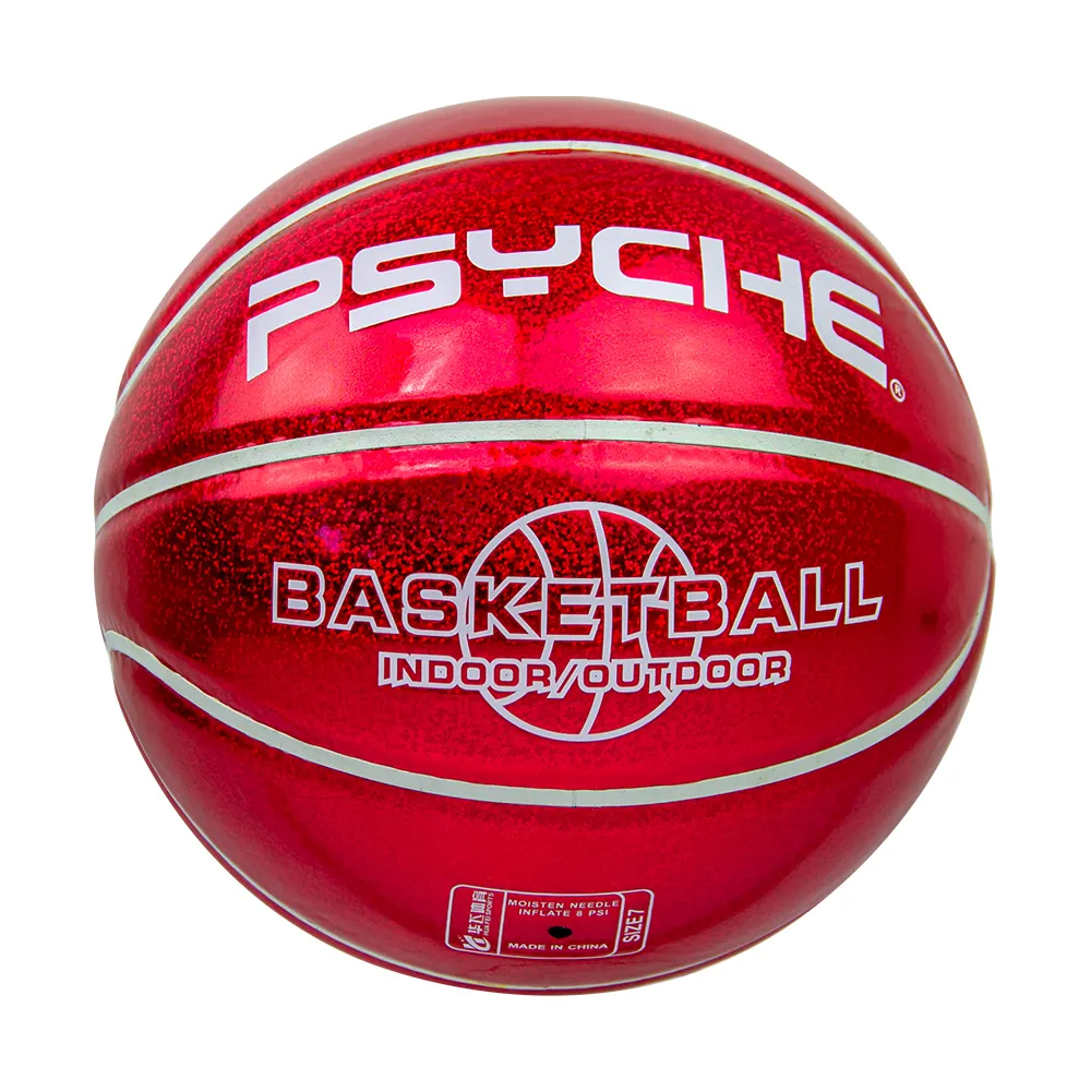 Модный дизайн на заказ, двусторонний красный голографический баскетбольный мяч из полиуретана
