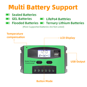 LCD-Display PWM Solar regler 12V/24V 10A 20A PWM Solar laderegler Für alle Batterien - Product Image 4