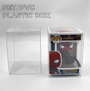 卸売PETプラスチック透明プロテクターハードビニール包装小さな透明なアセテートボックスパッキングファンコポップギフトカバー付き