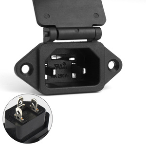 <strong>3P</strong> IEC 320 C14 Male <strong>Plug</strong> Panel Power Inlet Sockets Connectors AC 250V 10A Waterproof Cover - Product Image 3