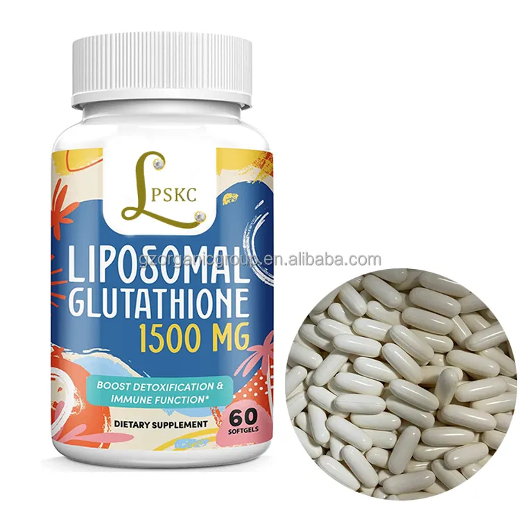 Amazon Hot Sale Oem Liposomale Glutathion Softgels Gereduceerd L-Glutathion Supplement Met Vitamine C Skin Whitening Capsules