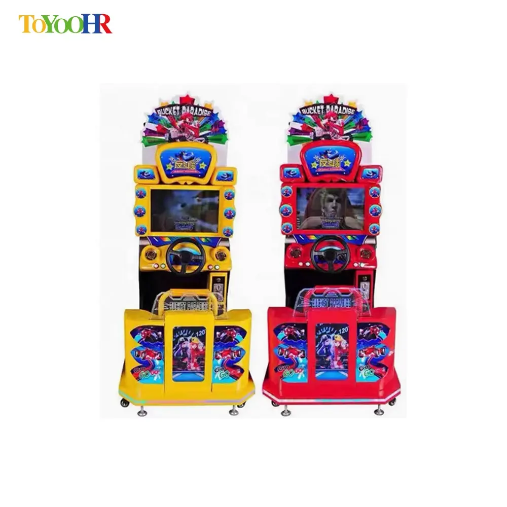 A gettoni 3D due giocatori macchina da gioco Arcade per bambini-friendly auto da corsa gioco Pusher elettronico