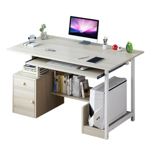 Escritorio de ordenador para el hogar, mesa de escritura sencilla y moderna para estudiantes, con estante para teclado - Product Image 1