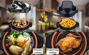8Qt 6Qt Schnell kochtopf & Luft fritte use Combo mit Druck deckel und Air-Fry-Deckel Kochmodi Einfach zu lesende <span class=keywords><strong>LCD</strong></span>-<span class=keywords><strong>Display</strong></span>-Presets Programme
