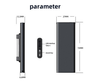 Grabadora de audio con un clic MP3 AI inteligente profesional de alta definición Control de reducción de ruido para reuniones y estudio - Product Image 2