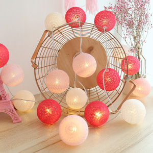 Cotton Line Ball Shape LED <strong>Light</strong> <strong>String</strong> Holiday Lighting for Wedding Parties Home Decorative Different <strong>Color</strong> LED Ball - Product Image 2