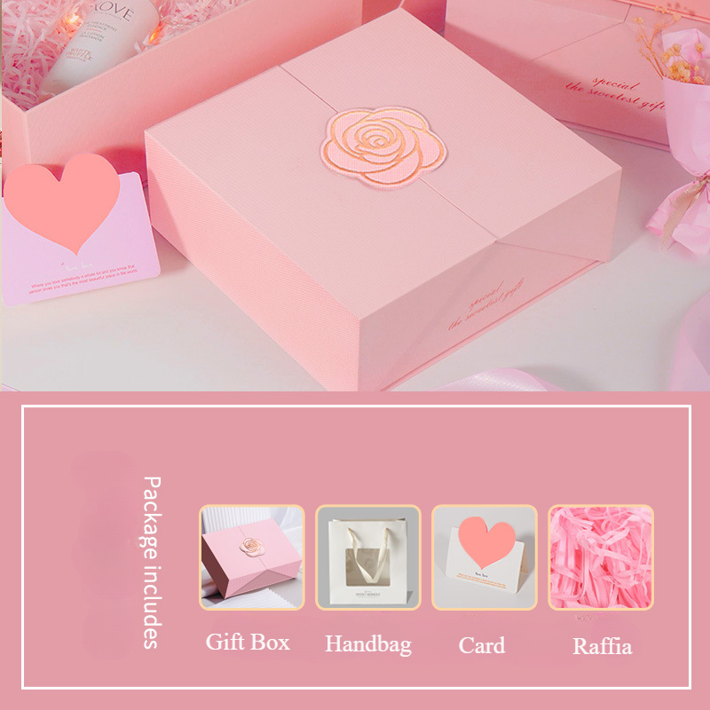 Rosa (con el bolso + la tarjeta + La