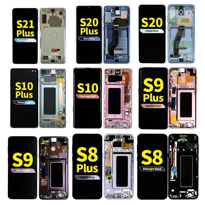 Toptan cep telefonu LCDs samsung için yedek galaxy s2 s3 s4 s5 s6 s7 s8 s9 s10 artı s6 s7 kenar artı ekran