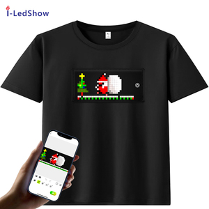 APP Programmier bares blinkendes LED-Zeichen Smartphone-Steuerung Scrolling-Nachricht Text anzeige Unterstützung mehrsprachiger LED-T-Shirts - Product Image 1