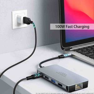 ULT-<strong>unite</strong> 8 in 1 Hubs USB3.1 CM to 8 in 1 Hubs with Gigabit Ethernet 8K HDMI SD TF Card Reader USB a Port USB C Docking Station - Product Image 5