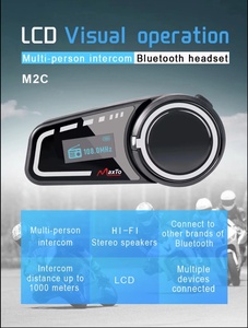 HOT & NEW MaxTo M2C interfono Bluetooth impermeabile per moto Wireless da 6 persone collegato a qualsiasi marca con Display LCD - Product Image 4