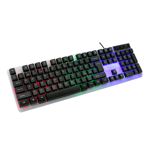 Teclado multimídia para jogos, teclado gamer para computador e pc com teclas de suspensão para jogador profissional