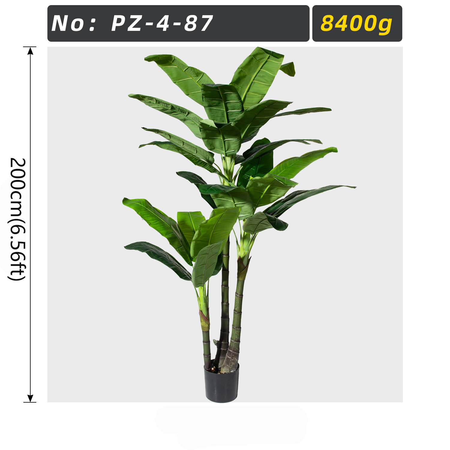 3-Stem Artificial Banana Tree Potted Green Plant
