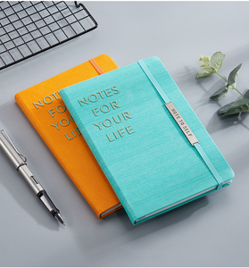 Agenda para reuniones de oficina, cuaderno A5 de tela de cuero PU, cubierta dura, cuaderno elástico de mano con Logo grabado, 2023 - Product Image 5