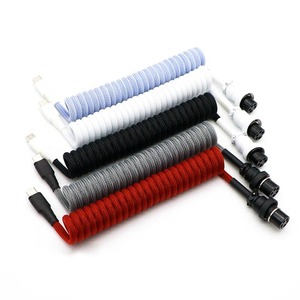 Customize DIY Light Blue Coiled <strong>Cable</strong> Type c Adapter Power Keyboard <strong>Cables</strong> Rolled <strong>Cable</strong> - Product Image 1
