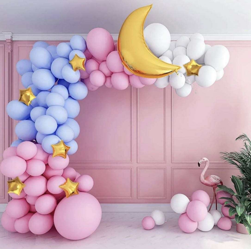 Moon star balloon chain