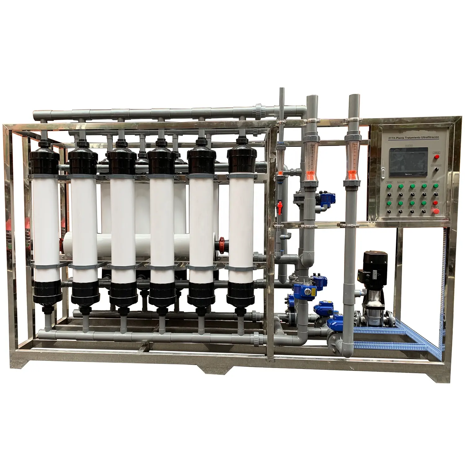 Equipo de membrana de ultrafiltración 20TPH, sistema UF, purificador de agua para piscina, tratamiento de aguas residuales, planta de agua Mineral