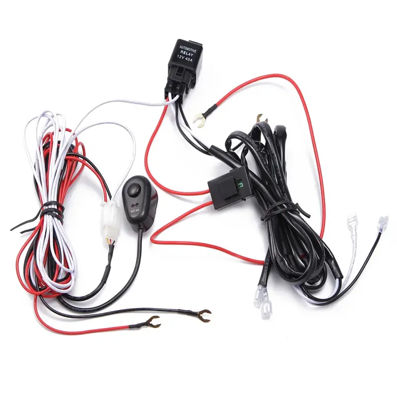 12V 40A Saklar Relay Mobil Auto LED HID Spotlight Wire Harness Looms Kit 2.5M Kit Kabel Pengontrol Sekering