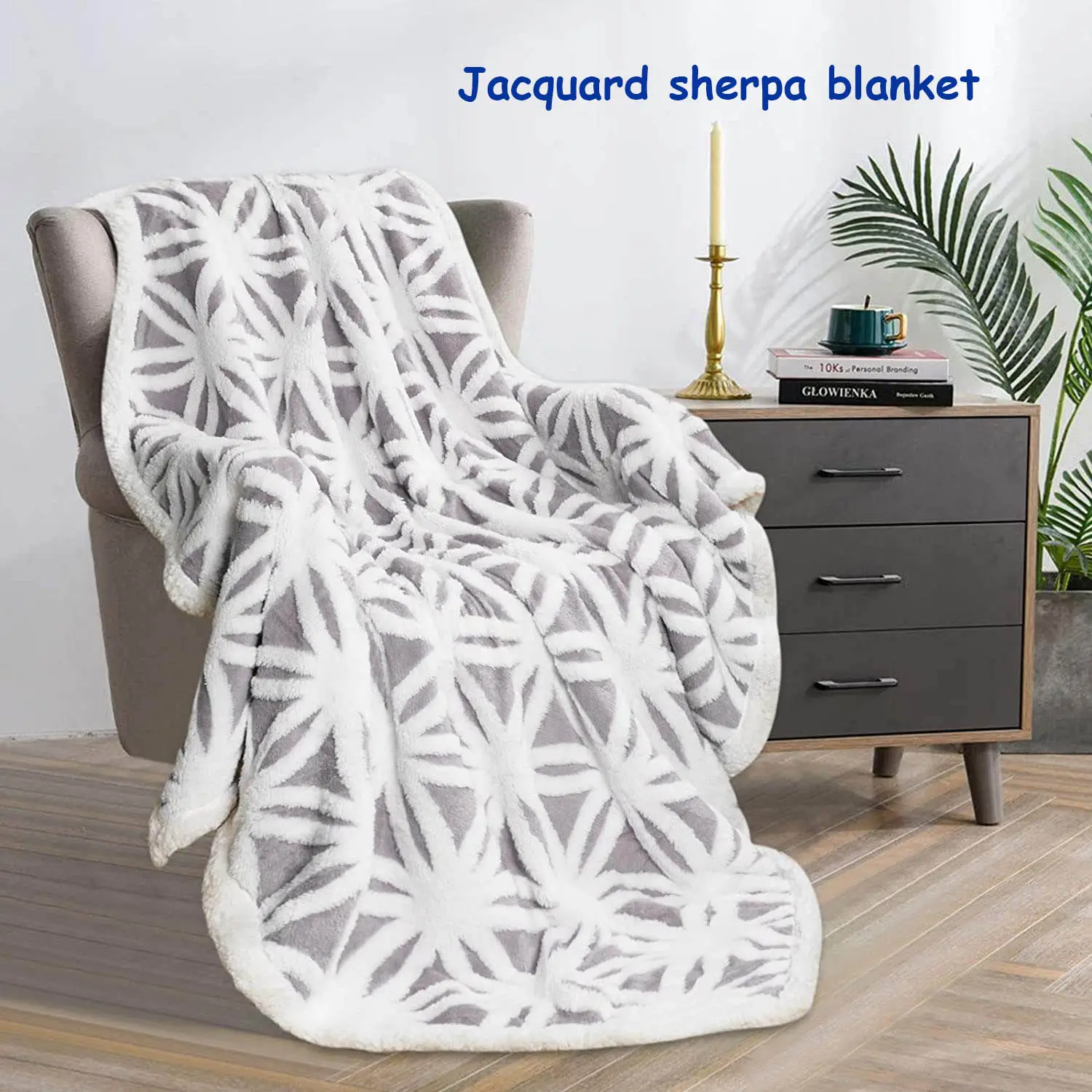 Eco-friendly rPET personalizzato semplice flanella di peluche e Sherpa 2 strati coperta Sherpa di flanella a doppio strato coperte Sherpa per l'inverno