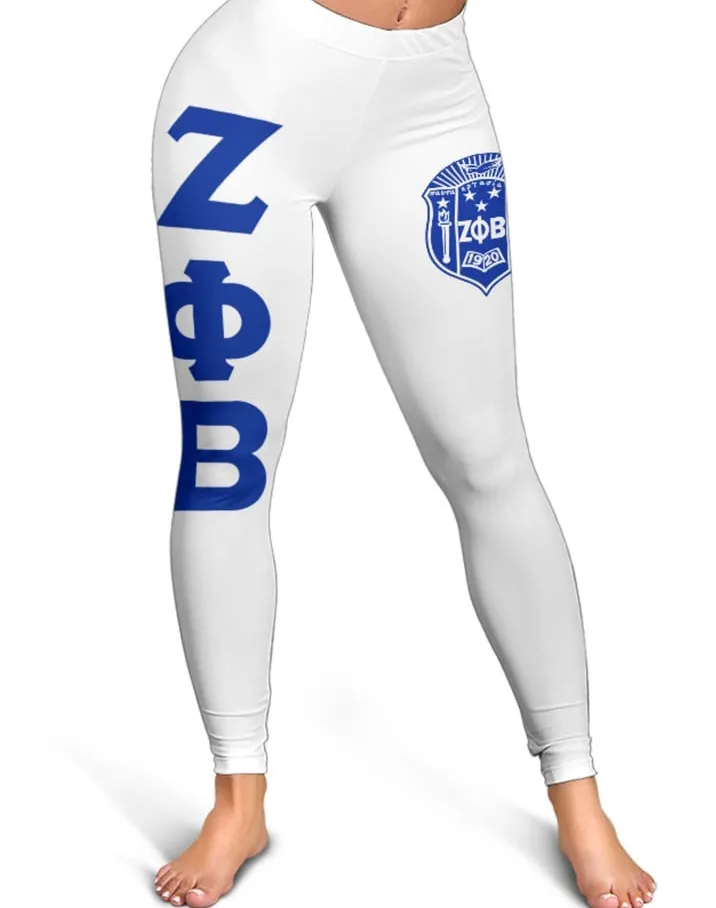 Zeta Phi Beta Sorority beyaz Yoga tozluk toptan sıkı özel nefes ezme spor pantolon kadın tayt Fitness giysileri