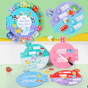 Children'<strong>s</strong> Early Education Shape <strong>Cognition</strong> Puzzle Quiet 26 English Letters Tracing Words Cognitive Card Quiet Book - Product Image 4