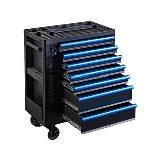 Goldenline 7抽屉金属工具箱滚轮柜，带手动工具组钢滚动工具推车 - Product Image 2