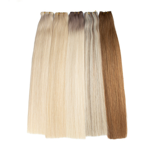 Cuticle Intact European Invisible Weft 100% Human Hair Extensions <strong>Bulk</strong> <strong>Order</strong> Double Drawn Genius Weft - Product Image 1