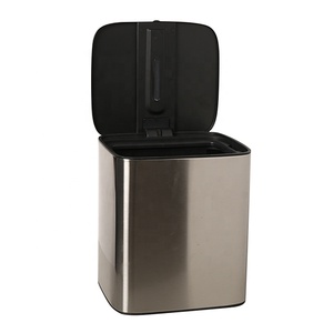 Contenedores de basura inteligentes con sensor de acero inoxidable 11L/13L/15L contenedores de basura inteligentes cubo de basura de metal contenedor de basura doméstico - Product Image 1