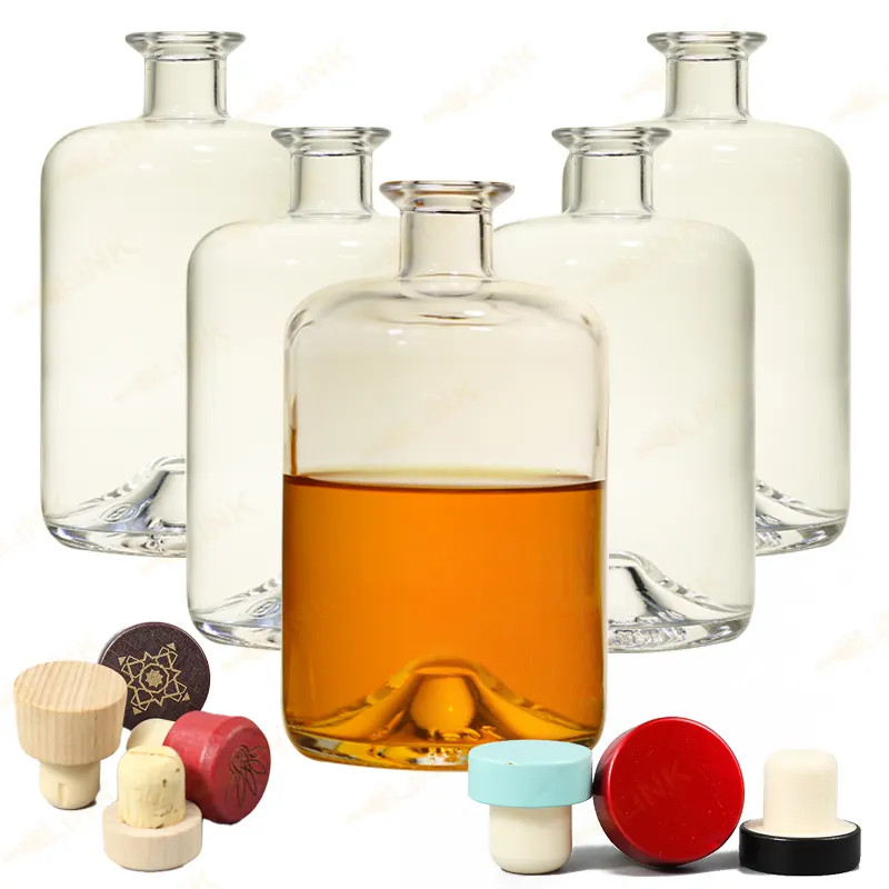 Özelleştirilmiş ortak ruhları boyutu votka likör Gin rom Tequila viski brendi 200ml 375Ml 500Ml 750Ml temizle boş ruh şişe