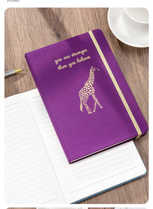 A5 nastro elastico in lino con copertina rigida per diario stampato a mano diario personalizzato con logo semplice - Product Image 4