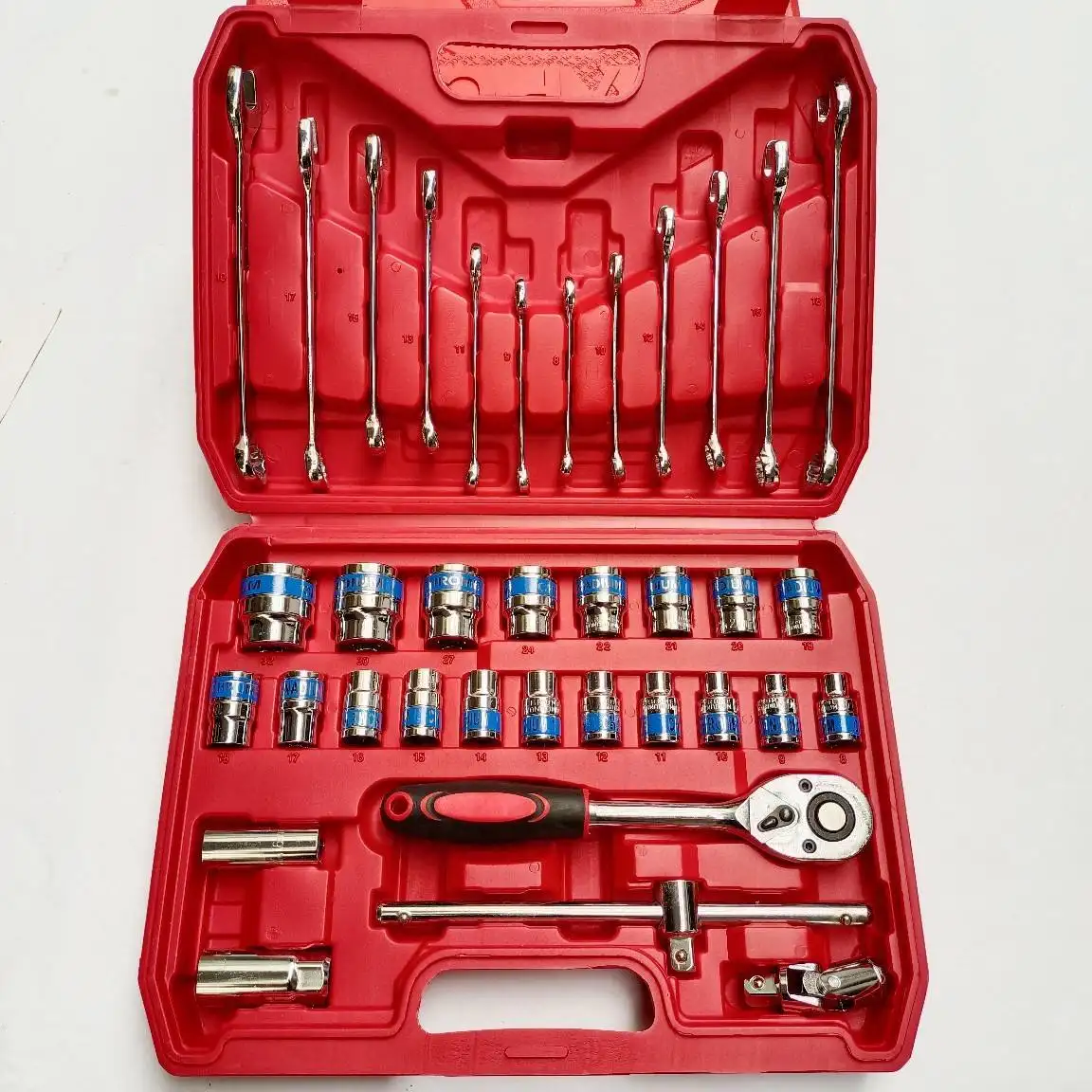 Low price 37 pcs universal socket l wrench shaped casing wrench tool set bag