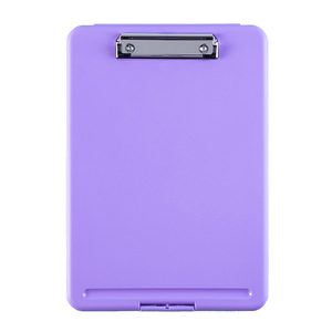 Organizador de almacenamiento de PP transparente Carpeta de caja de archivos con clip de metal Patrón de caja A4 para uso escolar - Product Image 1