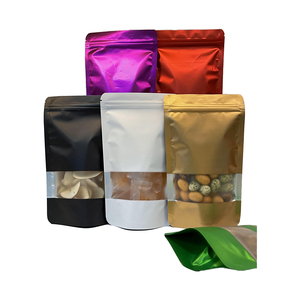 התאמה אישית של ziplock מט אלומיניום נייר סטנד-אפ שקיות סטנד-אפ עם חלון לאריזת מזון