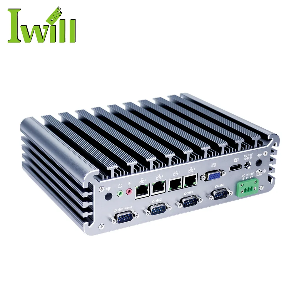 Pc barebone del firewall di pfsense fanless di i3 6100U del router di VPN industriale IBOX-302 mini con la lan di 4 gigabit