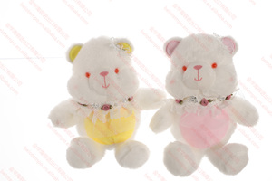 Özel tasarım 23cm renkli ayı kendi dolması hayvan peluş ayı giysi CPC Anime tasarım bebek şekilli oyuncak ayı peluş - Product Image 4
