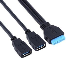 <strong>2</strong> Ports <strong>USB</strong> <strong>3</strong>.<strong>0</strong> 20-Pin Adapter Cable Type Female Motherboard <strong>Header</strong> 3A Fast Charging Braid TPE NEW Computer Extension Cable - Product Image 4
