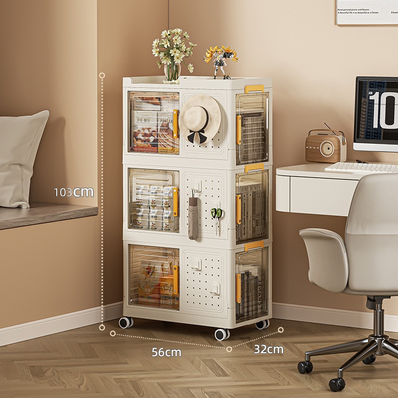 Three-tiered design with free casters