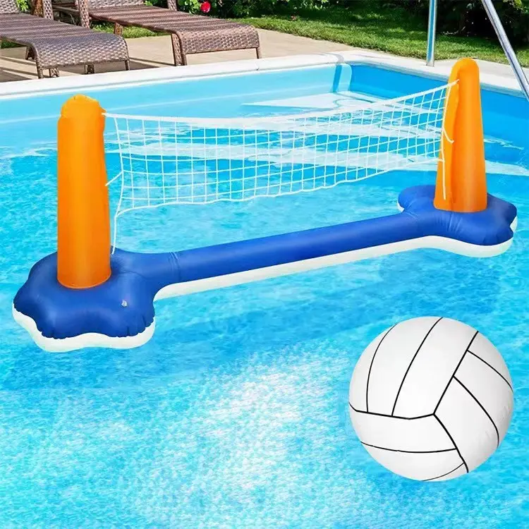 Bán buôn Inflatable Bơi Lội Trò chơi đồ chơi bóng chuyền Net & bóng rổ Hoops Hồ bơi bơm hơi Float Hoop Set cho Đảng