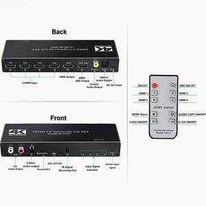 4x2 HDMI de Audio 2,0 y arco interruptor 4 en 2 conmutador HDMI Splitter con 3,5mm L/R Coaxial puerto óptico con Control remoto IR - Product Image 4