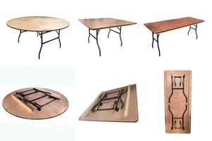 Kim Loại Phong Cách Có Thể Gập Lại Gỗ Bàn Ăn Di Động Vòng Cho Ngoài Trời Nhà Bếp Khách Sạn Sân Bệnh Viện Cho Thuê Đám Cưới Sử Dụng - Product Image 3