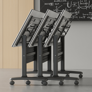 Modern Katlanabilir Eğitim Masası Konferans Masası Kombinasyonu Mobil Birleştirme Çok Fonksiyonlu Çift Kişilik Katlanır Ofis Masası - Product Image 2