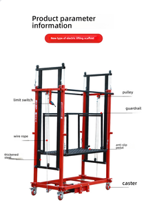 ลิฟต์นั่งร้านไฟฟ้าแบบแขนตรงยาว4เมตรแพลตฟอร์มยกแบบพับเก็บได้ควบคุมระยะไกลแบบอัตโนมัติ - Product Image 2