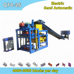 Os tijolos semi automáticos do cimento que fazem a máquina com uma imprensa do botão produzem uma pálete bloqueiam automaticamente a função