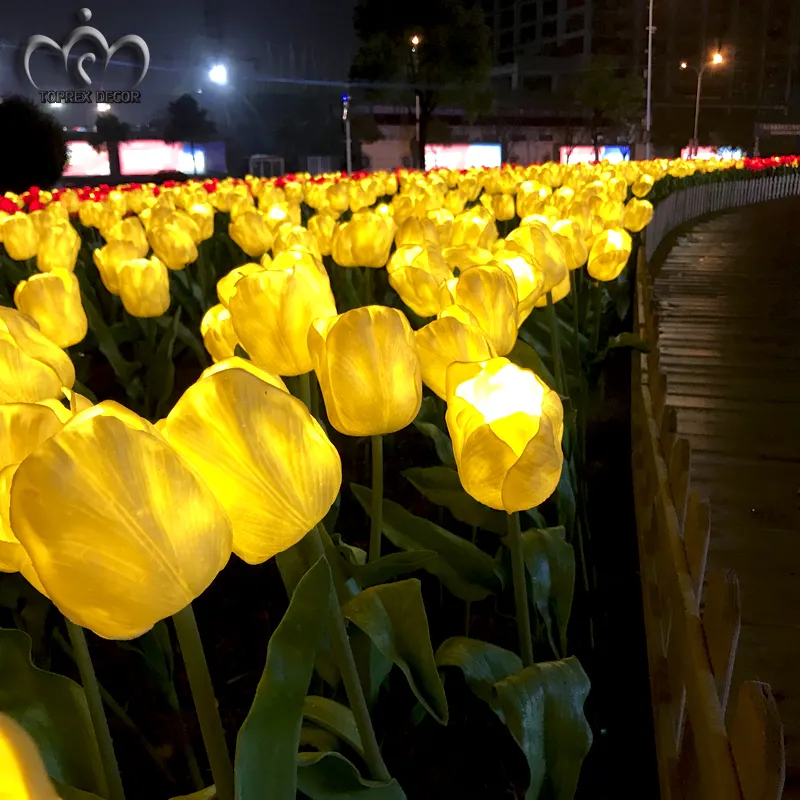 RGB fiesta efecto discoteca Festival flor decoración ip45 tulipanes flores artificiales con lámpara LED luz LED